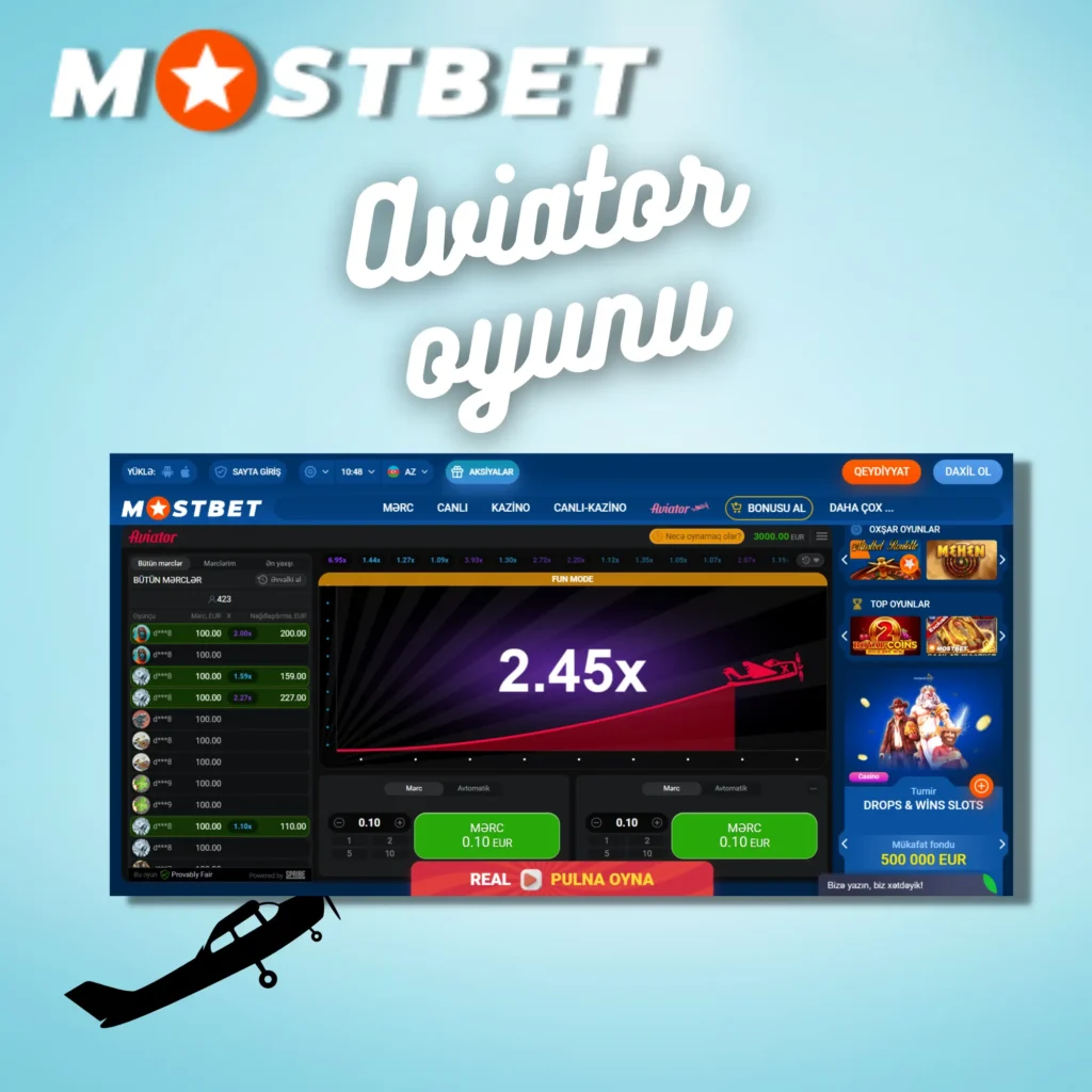 Aviator oyunu Mostbet AZ-90